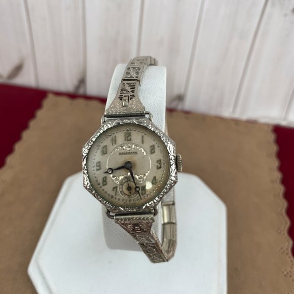 Antique Hallmark Hand Wind Mechanical Watch 15 Jewel Swiss Movement - Picture 3 of 9